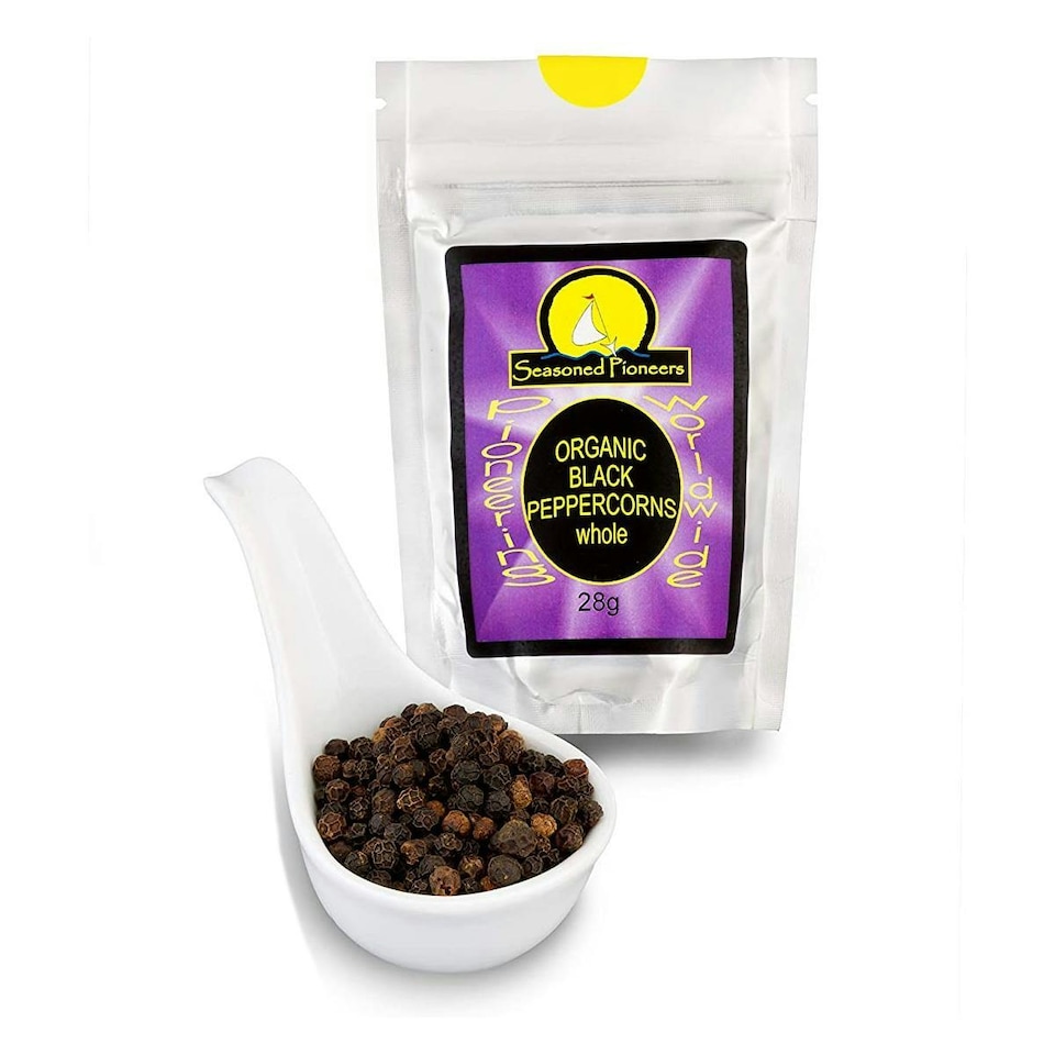 Seasoned Pioneers Organic Black Peppercorns 28g