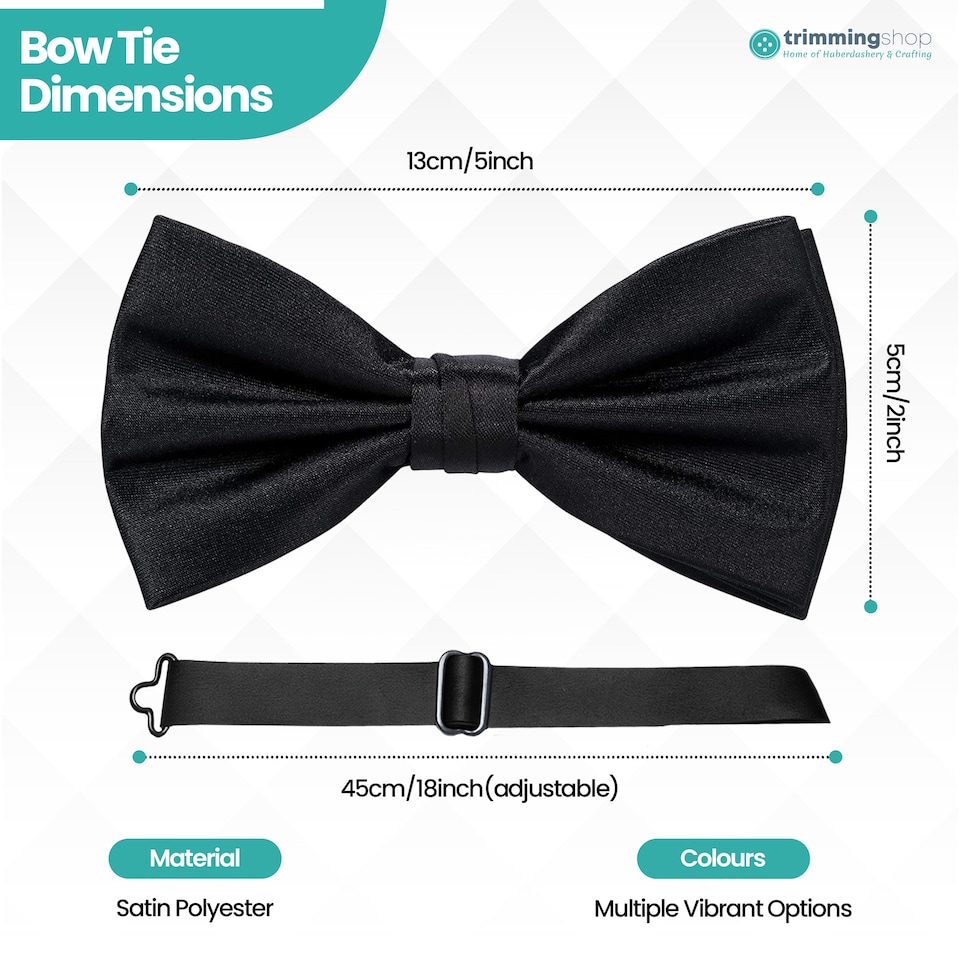 image 1 of Mens Bow Ties Colourful Plain Solid Satin Polyester Stylish Bow Ties