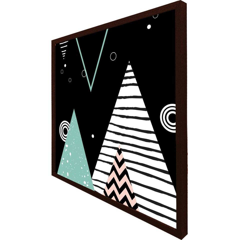image 1 of Triangles, circles & zig zag patterns (Picutre Frame) Grey | L