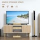 image 4 of HOMCOM TV Stand Cabinet for TVs up to 50" with Sliding Doors, Natural