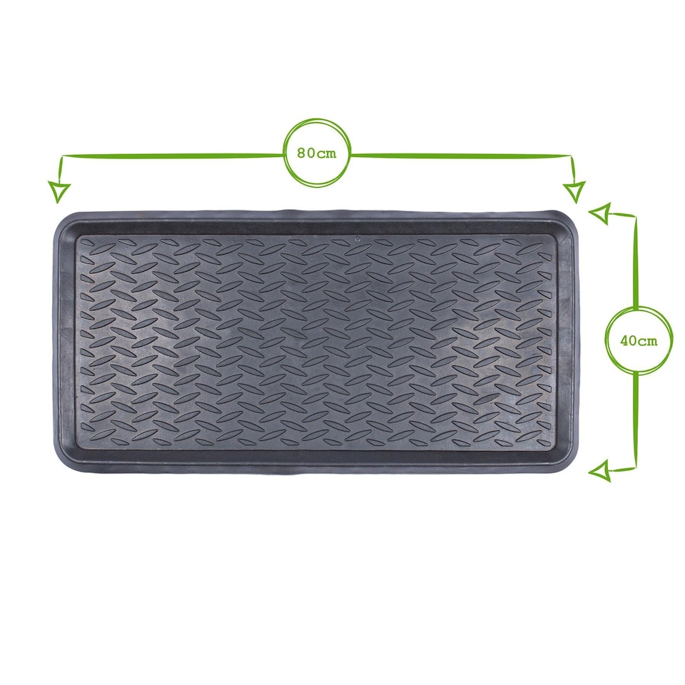 image 1 of Nicola Spring Heavy Duty Rubber Boot Tray - 80 x 40cm - Black | Black | Black