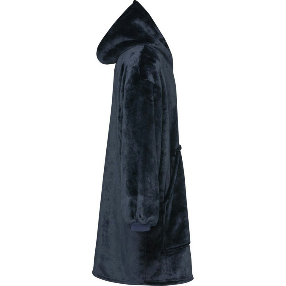 image 1 of Unisex Adult Denali Hoodie Blanket - Dark Blue - One Size Blue