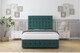 image 2 of Sloomy Berlin Emerald Plush Divan Bed Base 2 Drawers Foot-End With 26 Inch Strutted Headboard & 12 Inch Matching Footboard | Green | Emerald | King | 1
