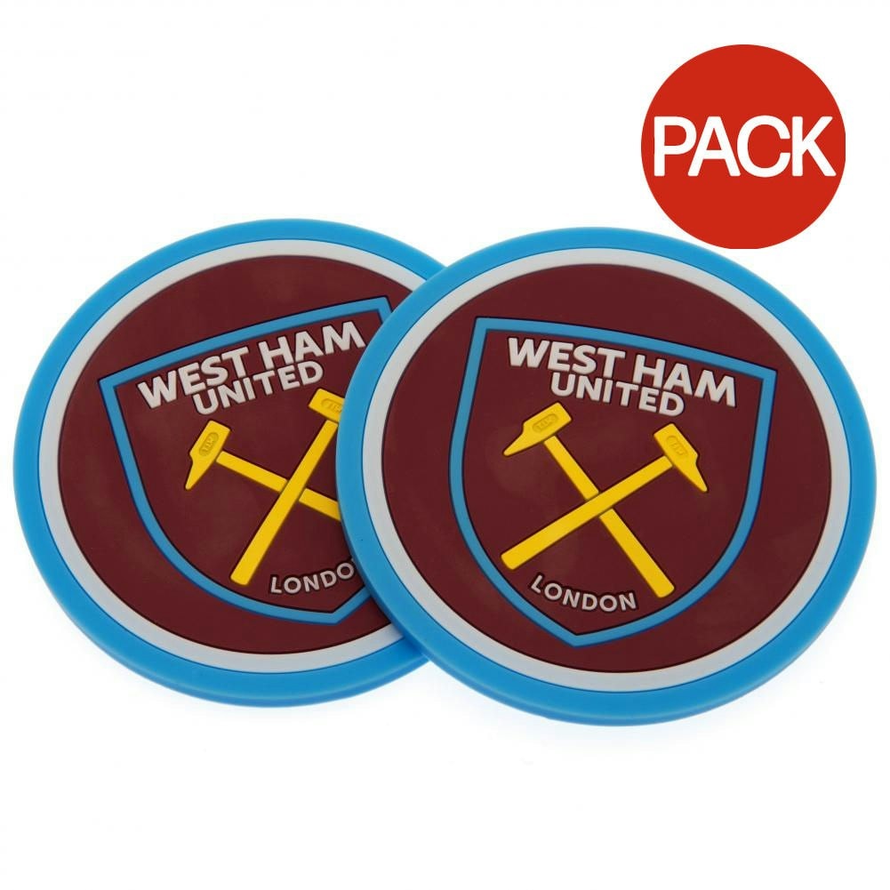 West Ham United FC Coaster Set (Pack Of 2) - Red - One Size