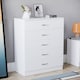 image 5 of Vida Designs Riano 4 Piece Bedroom Set (3 Drawer Bedside Chest, 5 Drawer Chest, 2 Door Wardrobe) White (5)