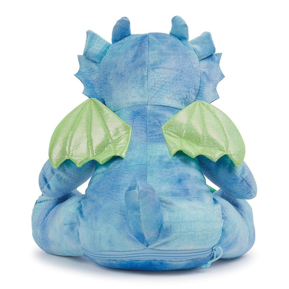 image 1 of Mumbles Zipped Dragon Plush Toy - Blue - 39cm