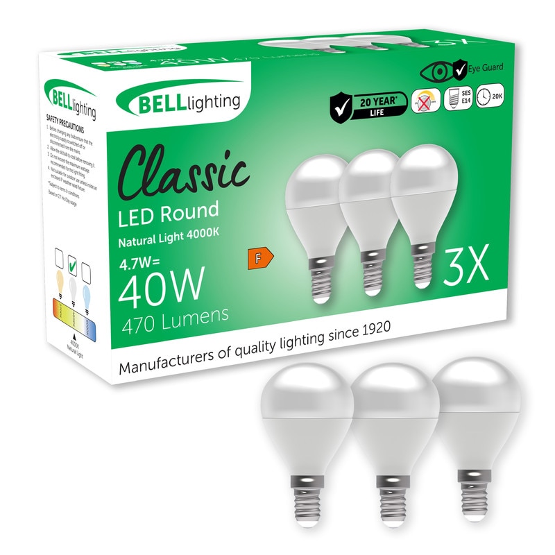 BELL Lighting SES E14 LED Golf Ball 4.7W Light Bulb Natural White 4000K