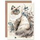 image 1 of Cat Lover Ragdoll in Garden Flowers Floral Animal Greeting Card