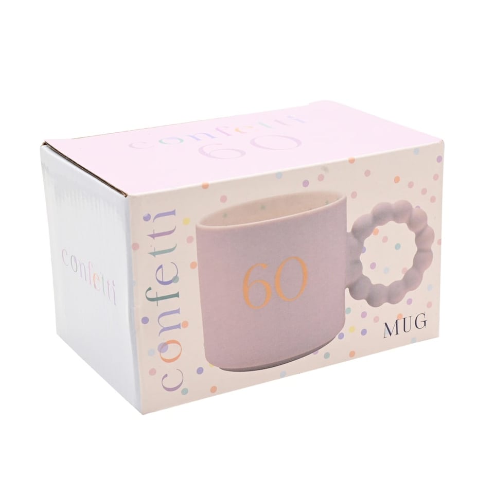 image 1 of Widdop Gifts Confetti Design 60th Birthday Gift Boxed Mug