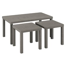 URBNLIVING Wooden Nesting Stacking Tables Set Of 3 | Multi | Cedar Grey | 3