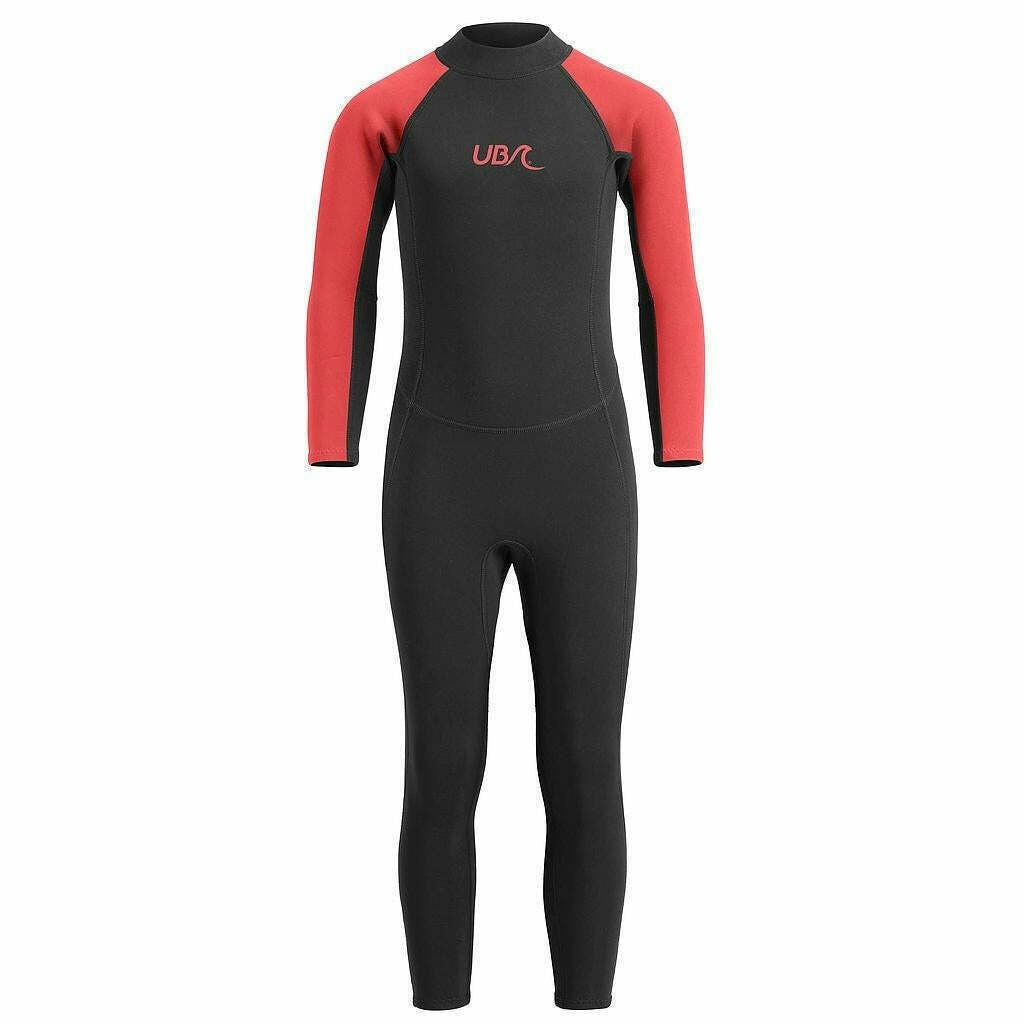 Urban Beach Childrens/Kids Sharptooth Long-Sleeved Wetsuit - Black/Red - 5-6 Years