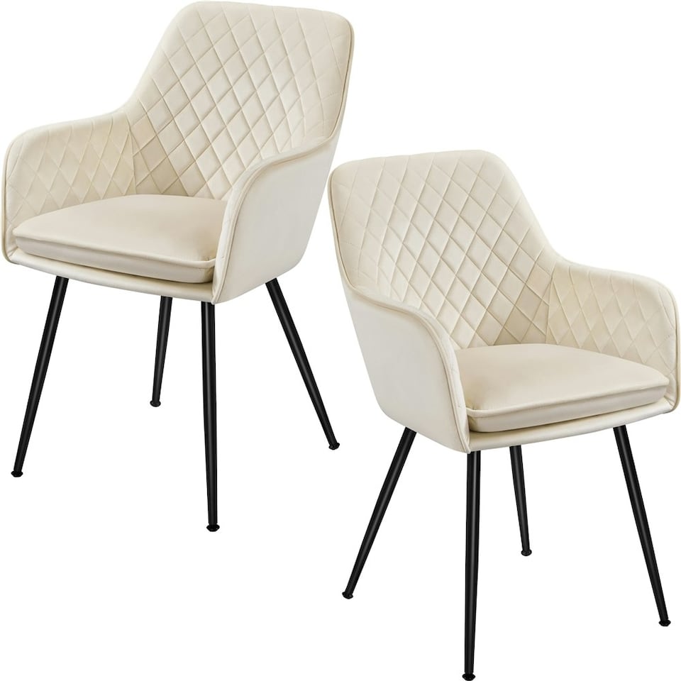 image 1 of Yaheetech Set of 2 Upholstered Dining Chairs with Velvet Fabric Grey | Dark Grey