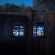 image 1 of ValueLights Solar Lantern Pair of Matte Black Lantern with Clear Rectangular Shade and Integrated LED 1W Multicolour Bulb