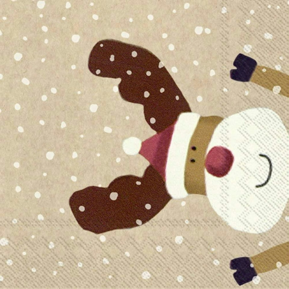 IHR  Rudolph Red Cocktail Napkins 25cm 3ply  20 Pack