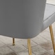 image 8 of HOMCOM Shell Luxe Velvet Accent Chair with Gold-tone Metal Legs, Modern Vanity Chair for Living Room, Bedroom, Home Office, Grey