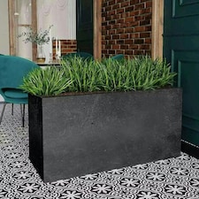 Primrose Black Trough Handmade Fiberstone Planter 80cm