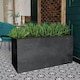 image 1 of Primrose Black Trough Handmade Fiberstone Planter 80cm