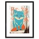 image 1 of Cute Blue Fox Forest Glade Bright Woodland Baby Animal 9x7" Black Framed Wall Art Print