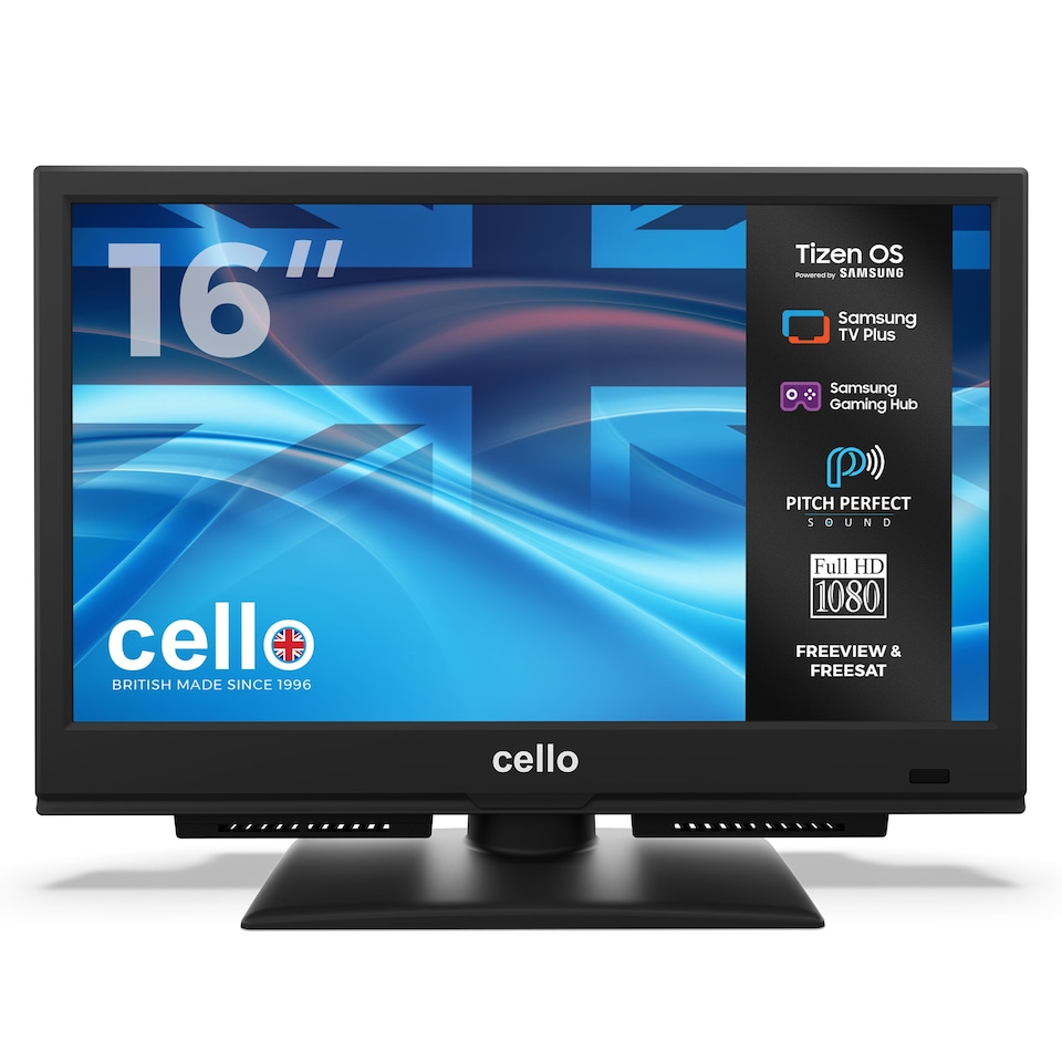 image 1 of Cello C1626TZH 16" Smart Tizen OS Powered by Samsung TV with Pitch Perfect Sound
