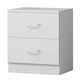 image 4 of FWStyle Tunis 3 Piece Bedroom Furniture Set - Matt White - Wardrobe + Chest + Bedside