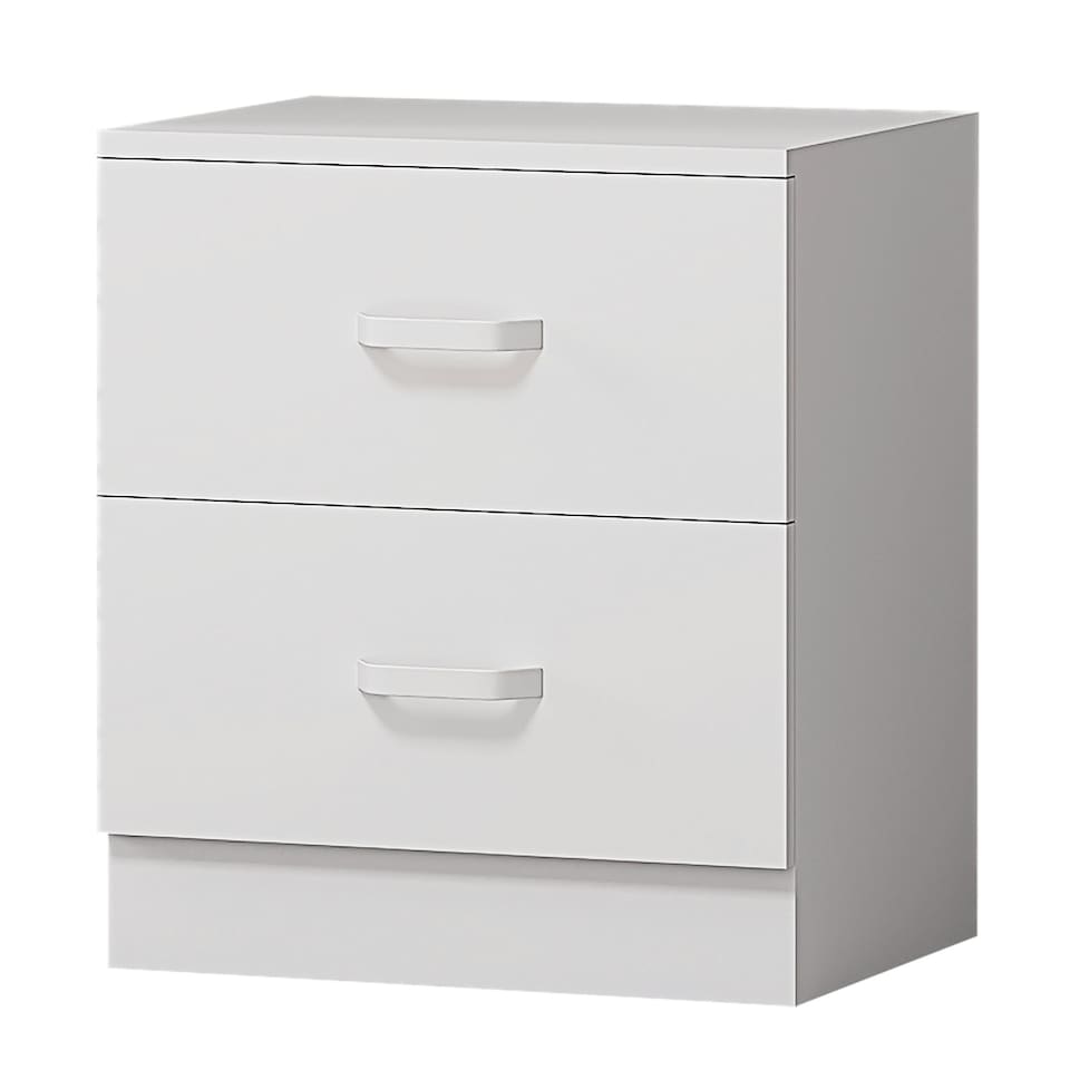 image 1 of FWStyle Tunis 3 Piece Bedroom Furniture Set - Matt White - Wardrobe + Chest + Bedside