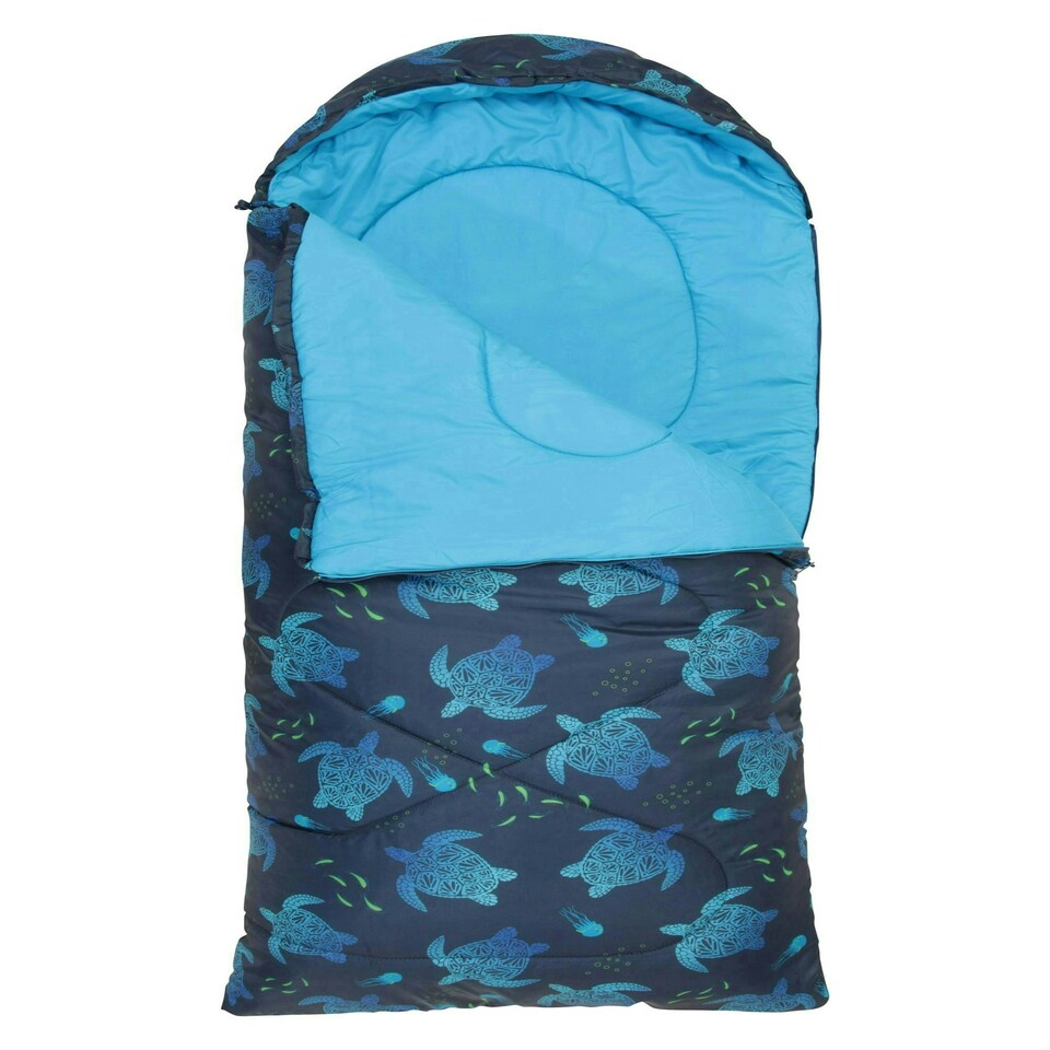 image 1 of Mountain Warehouse Kids Sleeping Bag 2 Season Camping Childrens Girls Boys Blue | Petrol Blue