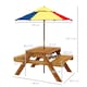 image 7 of Outsunny Kids Picnic Table Set w/ Sand and Water, Removable Parasol - Brown