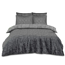 Ryder Printed Duvet Cover Set Reversible Polycotton Beddings Grey | King