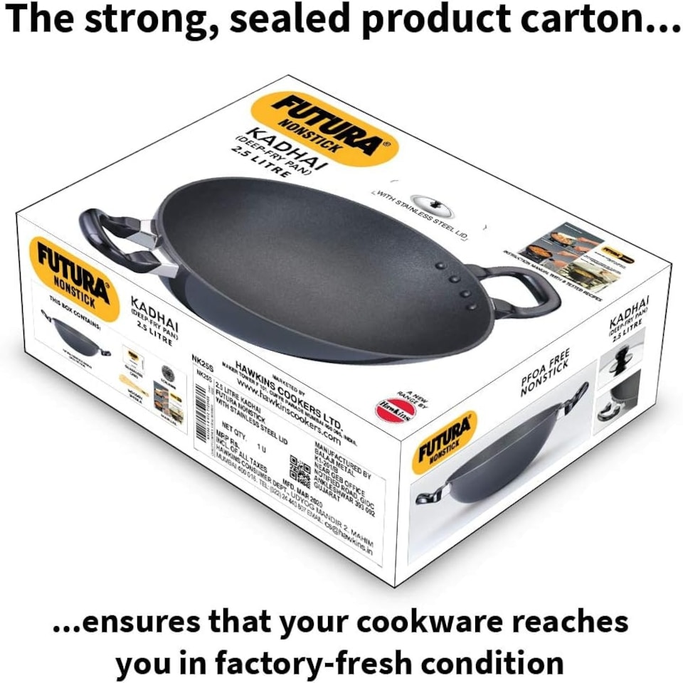 image 1 of Futura Non-Stick Deep-Fry Pan 2-1/2-Litre with Steel Lid and Round Bottom