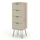 image 2 of Augusta Driftwood, 4 Drawer Narrow Chest Of Drawers Cream