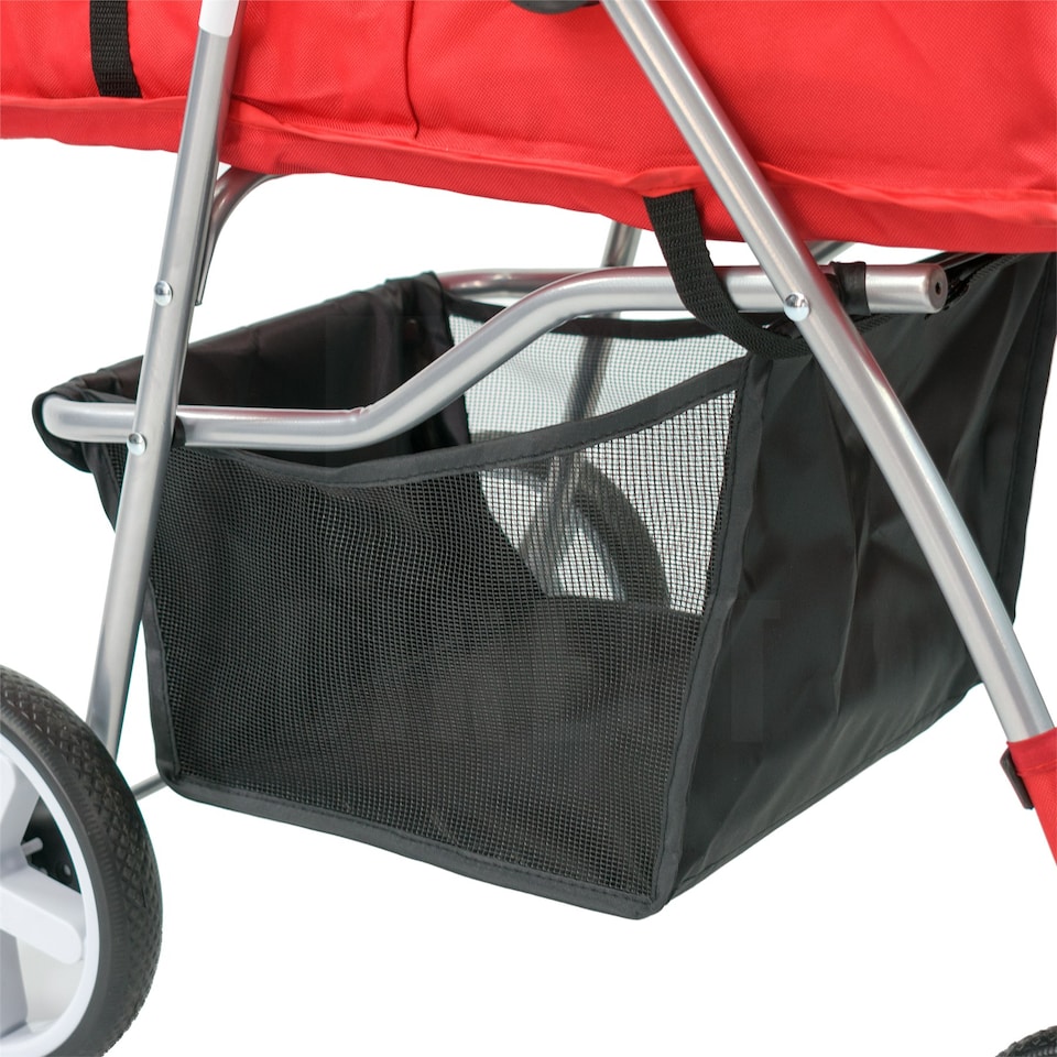 image 1 of KCT Red Pet Stroller with Rain Cover Red