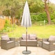 image 7 of Harbour Housewares Wooden Garden Parasol with Tassel Fringe - 1.4M - Beige Stripe | Cream | Beige Stripe
