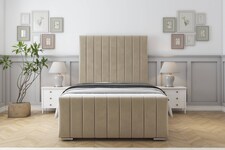 Sloomy California Almond Coniston Bed Frame With Mattress With 50" Upholstered Headboard 4' Small Double