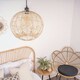 image 3 of ValueLights Vine Wood - Rattan Natural Globe Ceiling Pendant Shade and LED Bulb