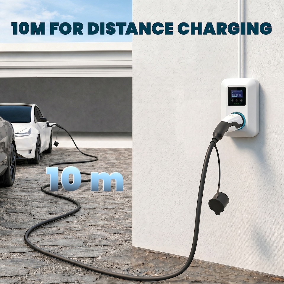 image 1 of HOMCOM Type 2 EV Charging Cable, 22kW, 32A, Mode 3, 3-Phase, 10m