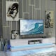 image 3 of TV Unit 180cm White Gloss Fronts White Matt Body with LED Base | White | One Size | 1