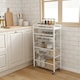 image 2 of Living and Home 4-Tier Kitchen Storage Trolley with Pull-Out Baskets, White | White | 4 Tier