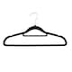 image 3 of Gr8 Home Pack of 20 Black Non Slip Flocked Velvet Coat Hangers Space Saving Trouser Bar
