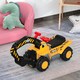 image 6 of HOMCOM 3 in 1 Kids Ride-On Tractor Excavator w/ Storage Basketball Hoop