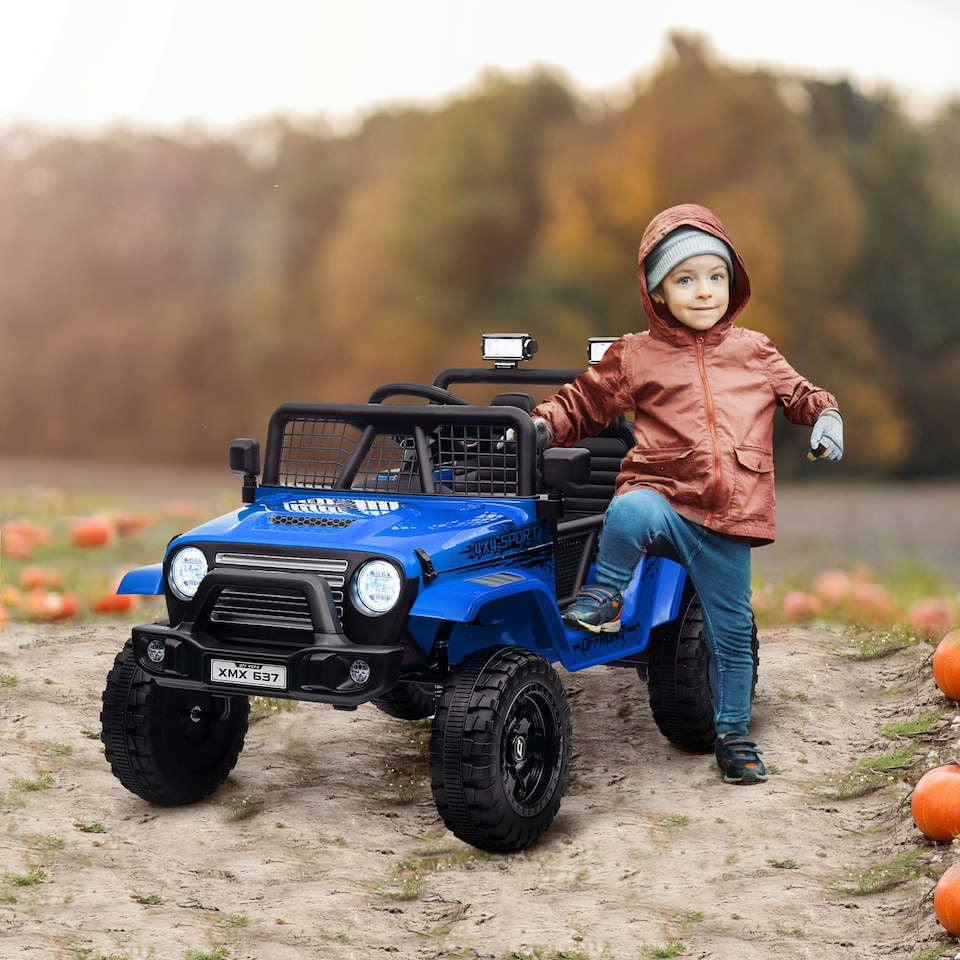 image 1 of AIYAPLAY Kids Ride On Car, 12V Electric Truck w/ Suspension, Blue