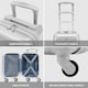 image 2 of 40x20x25cm Ryanair Free Carry-On Maximum Size Cabin Suitcase - Lightweight 4 Wheel ABS Hard Case - Cabin Carry On Hand Luggage Suitcase 100+ Airline Approved Silver | Silver | Cabin Bag