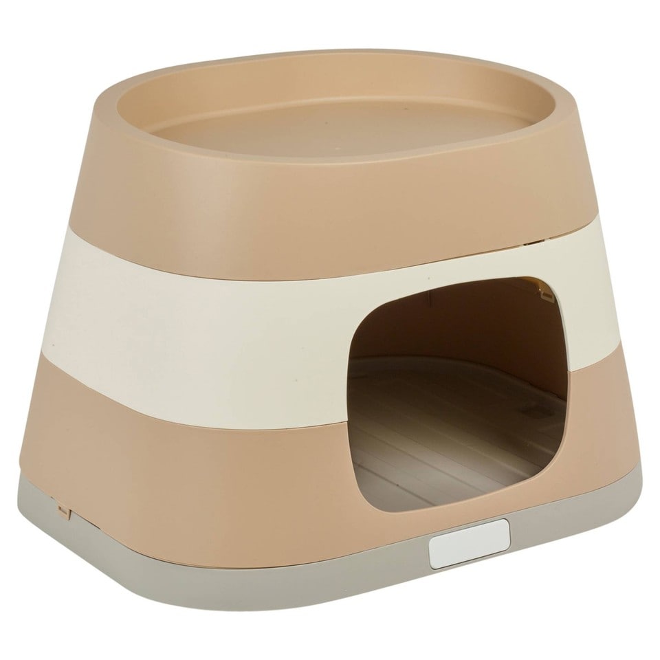 image 1 of Dog Cat Pet Home Kitten Kennel Animal Shelter Weatherproof Indoor Outdoor House | Multi | Mocca | 1
