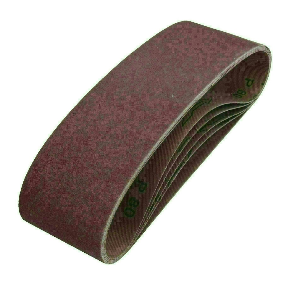 image 1 of 75mm x 533mm 80 Grit Medium Abrasive Sanding Belt Sander Discs 50 Pack