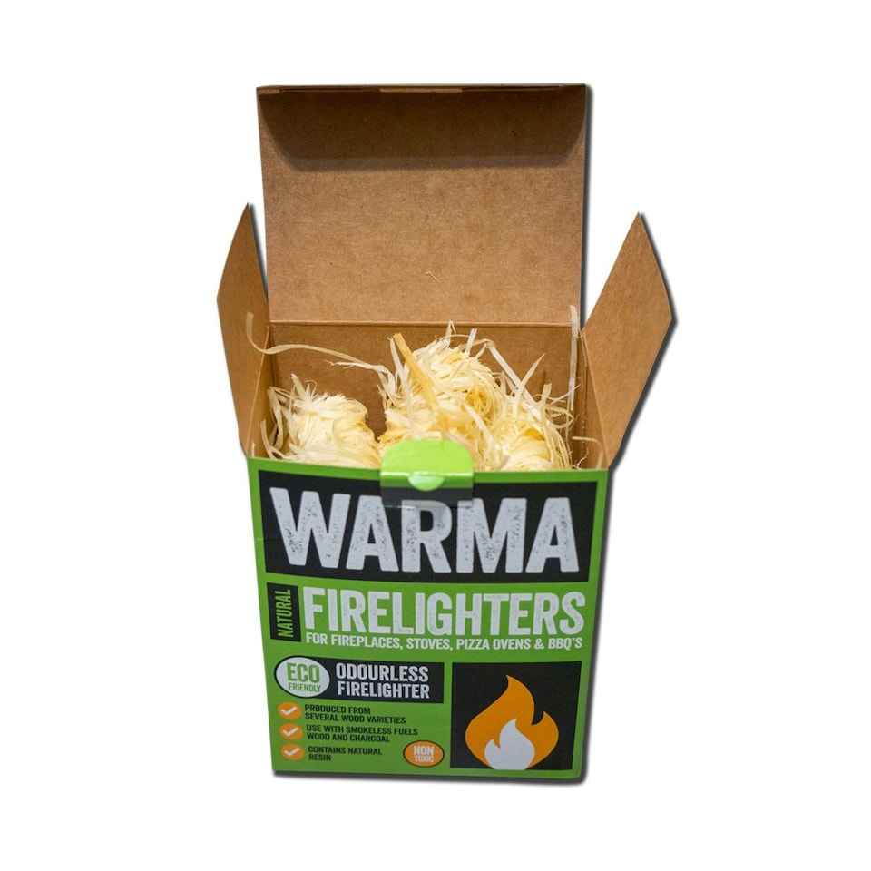 image 1 of Leonardo Pizza Oven Briquettes Bundle 1 x Box, 1 x Box of 30 Eco Wood Wool Firelighters & Matches