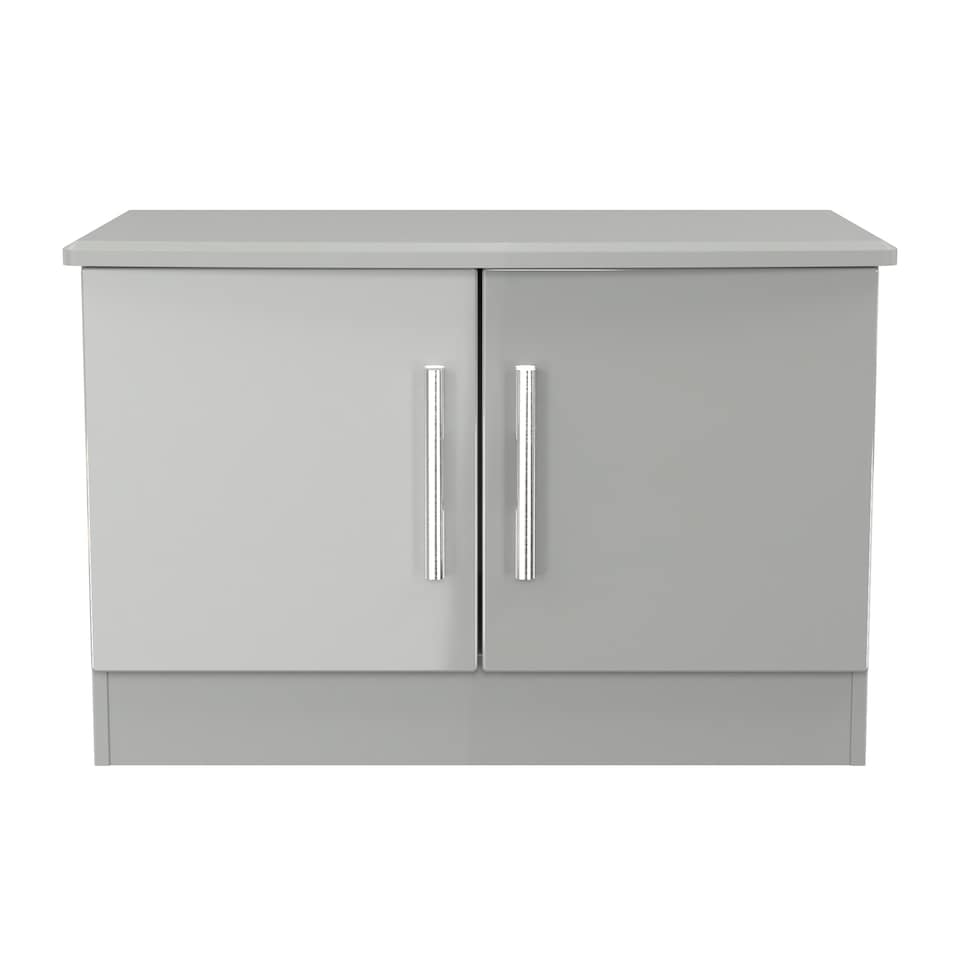 image 1 of Windsor Compact 2 Door Cupboard in Grey Gloss / Dusk Grey (Ready Assembled) | Grey | Grey Gloss / Dusk Grey