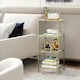 image 2 of Glass 4 Tier Side End Table Gold Gold