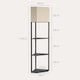 image 5 of HOMCOM Corner Floor Lamp with Shelves, Modern Tall Standing Lamp with Chain Switch for Living Room, Bedroom, Bulb Not Included, Black