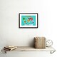 image 2 of World Map Animals Kids Bedroom 9x7" Black Framed Wall Art Print