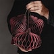 image 3 of Burgundy Honeycomb Lantern with Tassel Hanging Paper Bauble Decoration 15cm