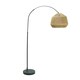 image 3 of ValueLights Louis Black Arched Curved Floor Lamp with Natural Rope Dome Lamp Shade Brown